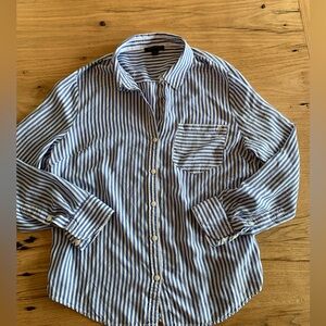 Tommy Hilfiger Blue Stripe Button Down‎ Shirt Women’s Size 10 Preloved
